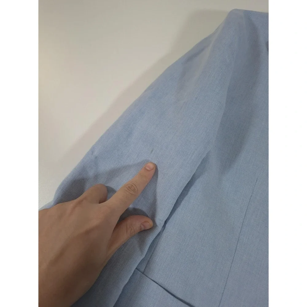 Bonobos Blazer Mens 38 Short Light Blue Linen Cotton Sport Coat Casual FLAW
